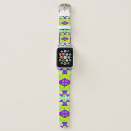 Bohemisches Chintz 74 Gelbgrün Lila Apple Watch Armband