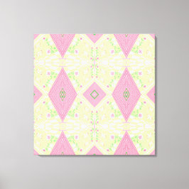 Bohemisches Chintz Illustration Green Pink Kinderz Leinwanddruck