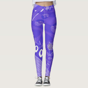 Bohemisches Chintz Illustration Violet Leggings