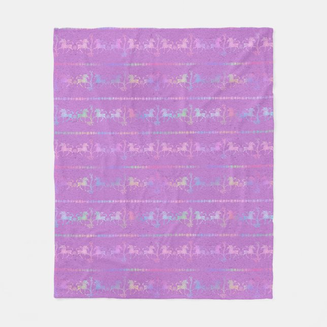 Bohemisches Einhornmuster Fleecedecke (Vorderseite)