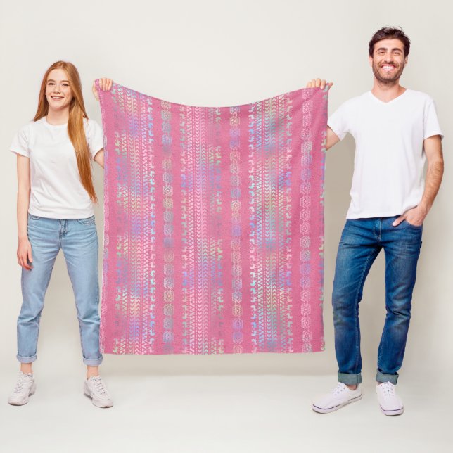 Bohemisches Einhornmuster Fleecedecke (Beispiel)