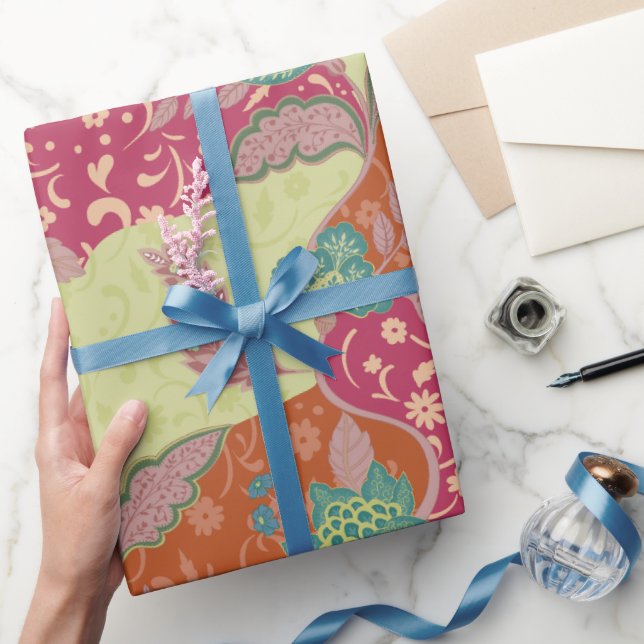 Bohemisches farbenfrohes Patchworkmuster  Geschenkpapier (Schenken)
