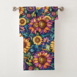 Bohemisches florales Dreamscape Badhandtuch Set