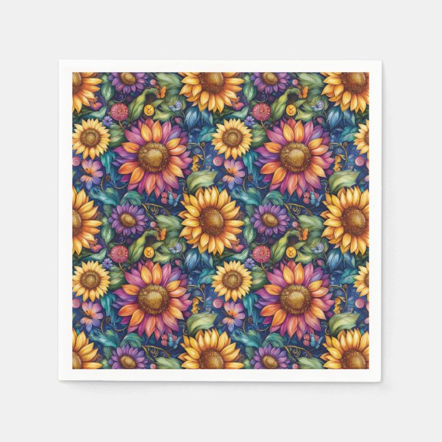 Bohemisches florales Dreamscape Serviette (Vorderseite)