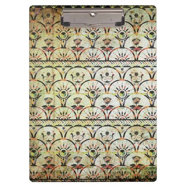 Bohemisches Grunge-Muster Clipboard Klemmbrett (Vorderseite)