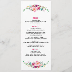 BOHEMISCHES Hochzeitsmenü Menükarte