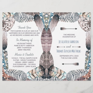 Bohemisches Hochzeitsprogramm für moderne Tribal F