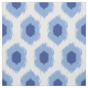 Bohemisches Ikat Muster Blue Tribal Print Hexagon Stoff