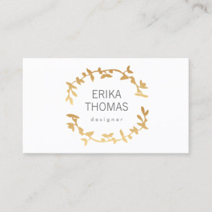 BOHEMISCHES LEAF-REATH-LOGO in GOLD Visitenkarte