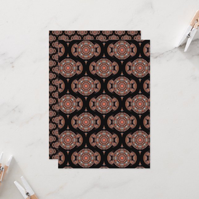 Bohemisches Mandala Retro Scrapbook Einladung (Vorderseite/Rückseite Beispiel)
