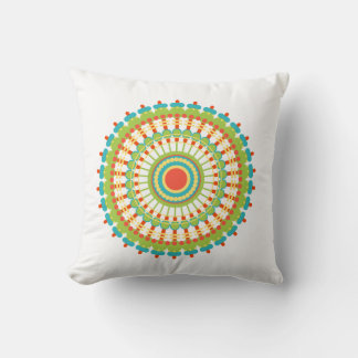 Bohemisches Mandala weiße Akzent Kissen in mehrfar