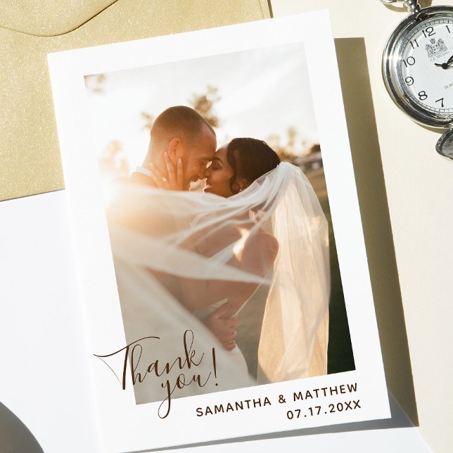 Bohemisches Minimalistisches Foto Hochzeit Dankesc Dankeskarte (Von Creator hochgeladen)