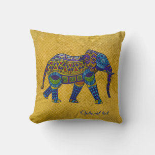 Bohemisches Mosaik-Elefant-Goldpolster Kissen