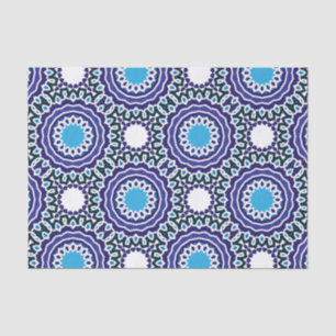 Bohemisches Mosaik-Muster in Blau und Weiß Seidenpapier