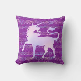 Bohemisches Muster und einsame Silhouette Kissen