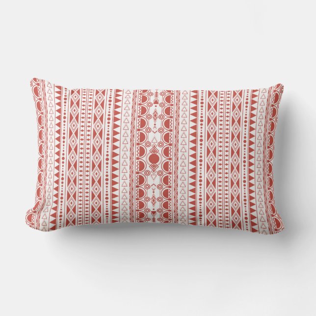 Bohemisches Ornament 30122020 Hellrot Lendenkissen (Vorderseite)