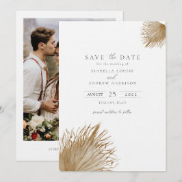 Bohemisches Pampas Grass Foto Save the Date Einladung