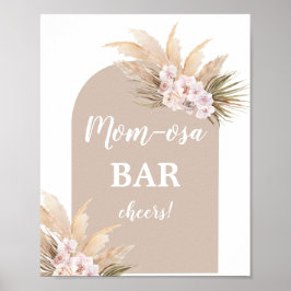 Bohemisches Pampas Grass Mimosa Bar Poster
