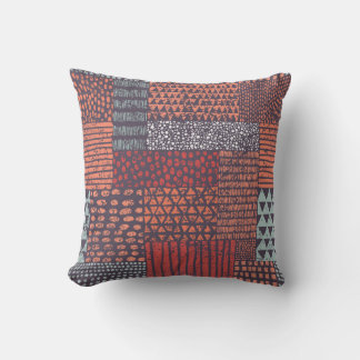 Bohemisches Patchwork: handgezeichnet nahtloses De Kissen
