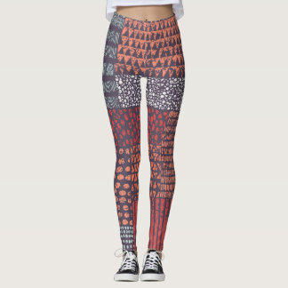 Bohemisches Patchwork: handgezeichnet nahtloses De Leggings