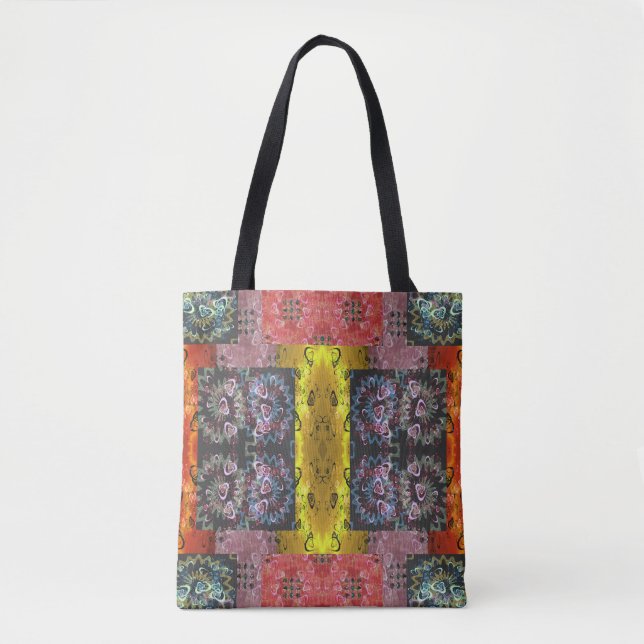 Bohemisches Patchwork Psychedelic Tasche (Vorderseite)