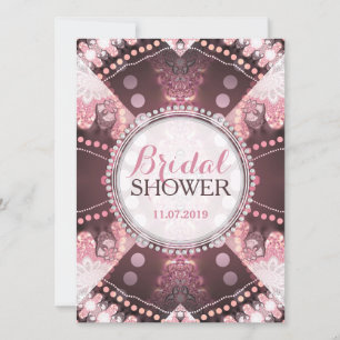Bohemisches Patchwork Rosa Brautparty lädt ein Einladung