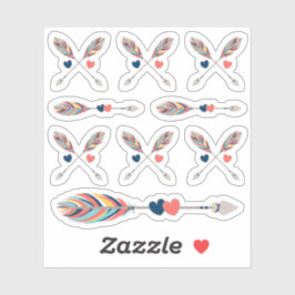 Bohemisches Planformular für Pfeile und Herzstücke Aufkleber