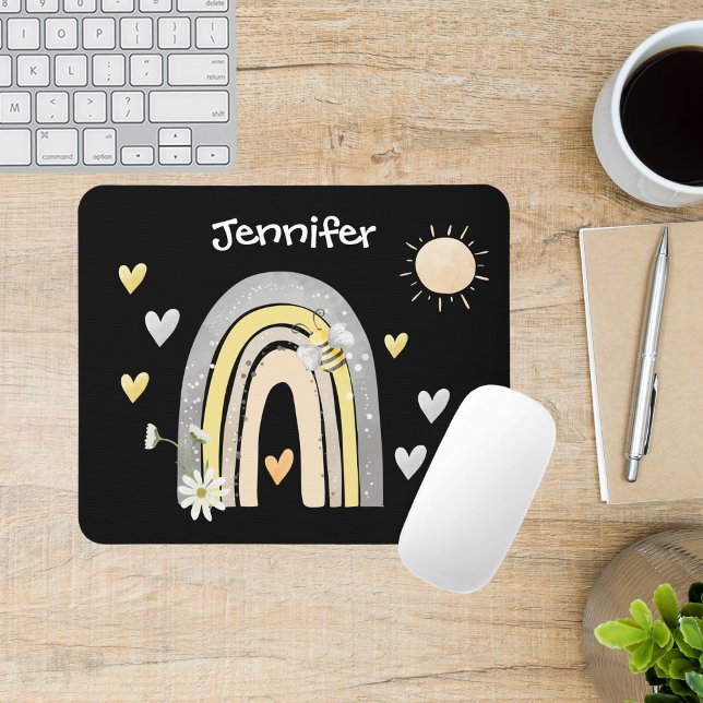 Bohemisches Rainbow & Bumblebemonogramm Mousepad (Von Creator hochgeladen)