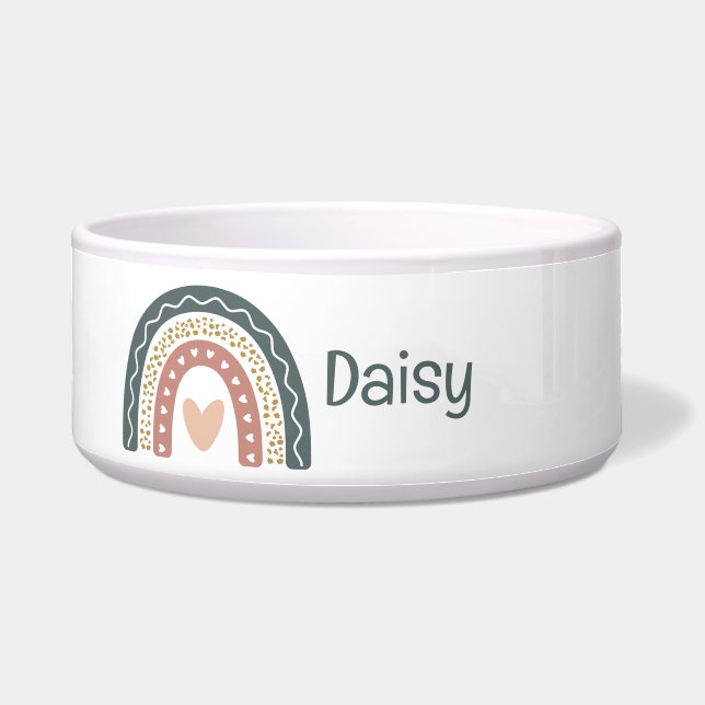 Bohemisches Rainbow Monogram Pet Fütternd Napf (Vorderseite)