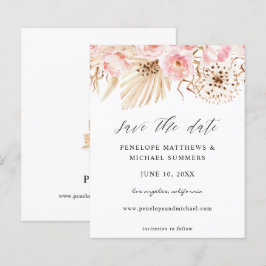 Bohemisches Rosa Floral Save the Date