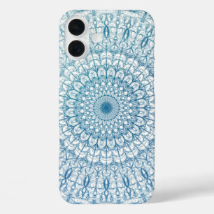 Bohemisches Sky und türkisblaues Fraktal Design iPhone 16 Plus Hülle