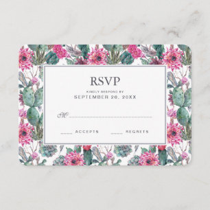 Bohemisches Sukkulent & floral - Hochzeitsszenario RSVP Karte