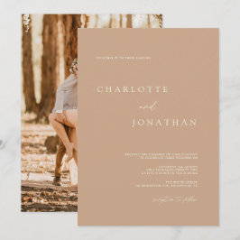 Bohemisches Tan Minimalistisch Desert Theme Weddin Einladung