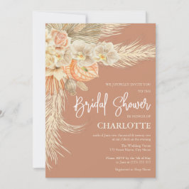 Bohemisches Terracotta Pampas Grass Brautparty Einladung