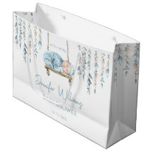 Bohemisches Thema blaue Babydusche Geschenktasche