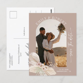 Bohemisches tropisches Personalisiertes Foto Save  Postkarte
