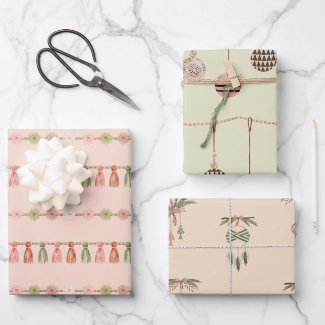 Bohemisches Weihnachtsfest Geschenkpapier Set (Vorderseite)