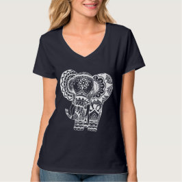 Bohemisches weißes Elephant Tee Shirt