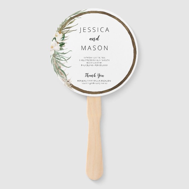 Bohemisches Wreath Wedding Fan Programm Fächer (Vorderseite)