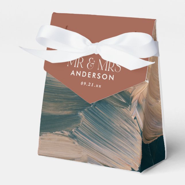 Bohenian boho aquamarine Rost Terrakotta Gastgesch Geschenkschachtel (Vorderseite)
