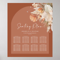Bohenian boho rust terracotta wedding seating plan