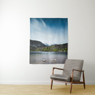 Bohinj-See mit Alpen in Slowenien Wandteppich