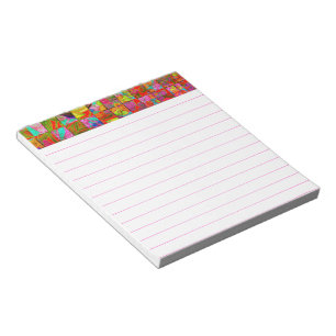 Böhmisch kariert floral notizblock