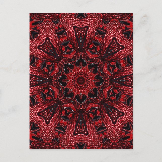 Böhmisch-marokkanischer Maroon-Borgade-Mandala Postkarte (Vorderseite)