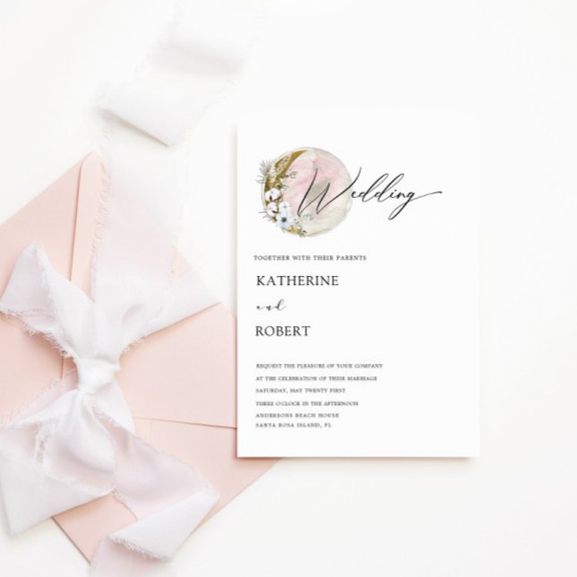 Böhmisch-rosa Hochzeitseinladung zum mystischen Mo Einladung (Von Creator hochgeladen)