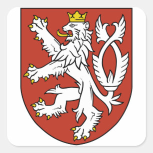Böhmisches Emblem Quadratischer Aufkleber