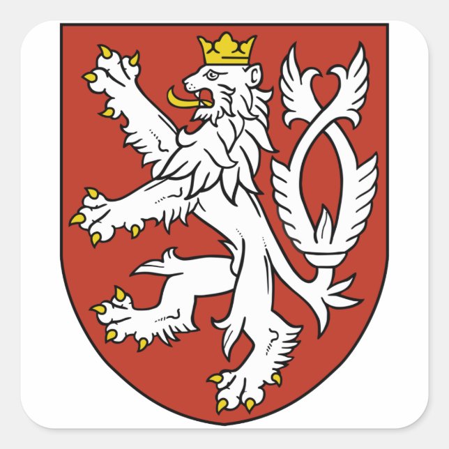 Böhmisches Emblem Quadratischer Aufkleber (Vorderseite)