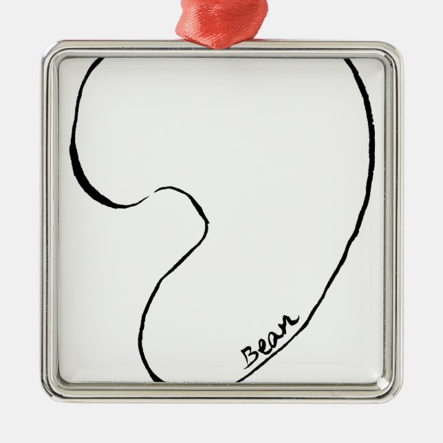 Bohne Silbernes Ornament (Vorne)