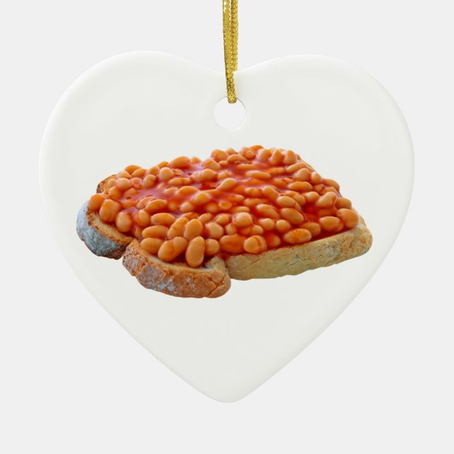 Bohnen auf Toast Keramik Weihnachtsschmuck (Vorne)