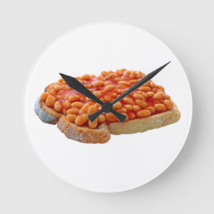 Bohnen auf Toast Runde Wanduhr